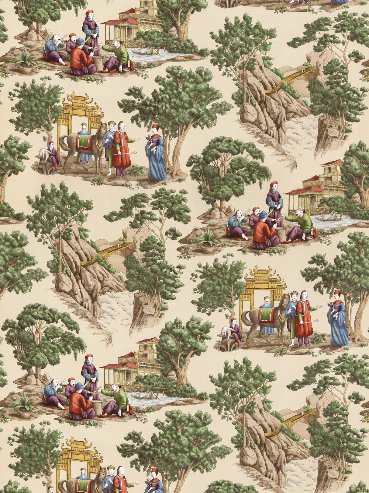 Scalamandre FB 0002MA29 DOCUMENT MANDARIN TOILE Fabric - Eade's Wallpaper