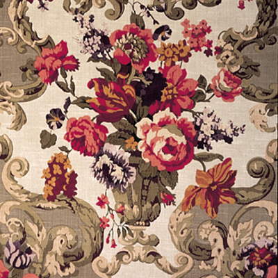 MULBERRY FD101/523.N101.0 FLORAL ROCOCO TAUPE Fabric - Eade's Wallpaper