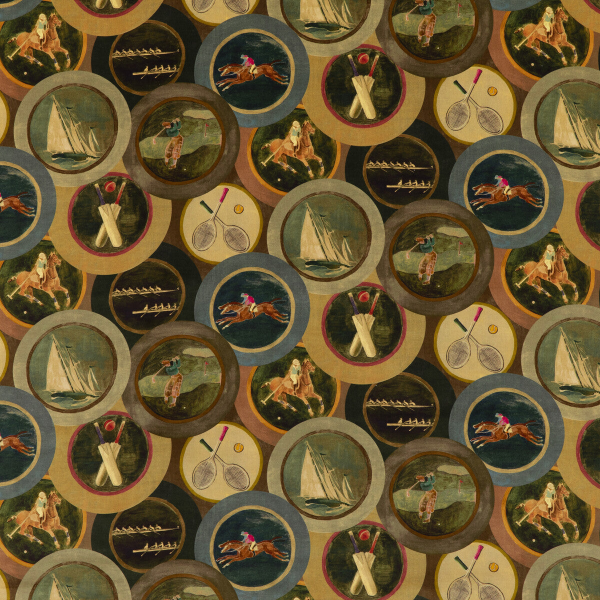 MULBERRY FD2001.A15.0 SPORTING LIFE VELVET WOODSMOKE Fabric - Eade's Wallpaper