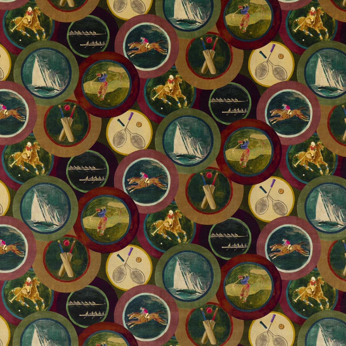 MULBERRY FD2001.H113.0 SPORTING LIFE VELVET PLUM Fabric - Eade's Wallpaper