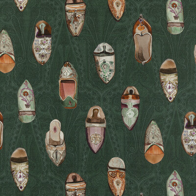 MULBERRY FD2003.S16.0 BABOUCHES EMERALD Fabric - Eade's Wallpaper