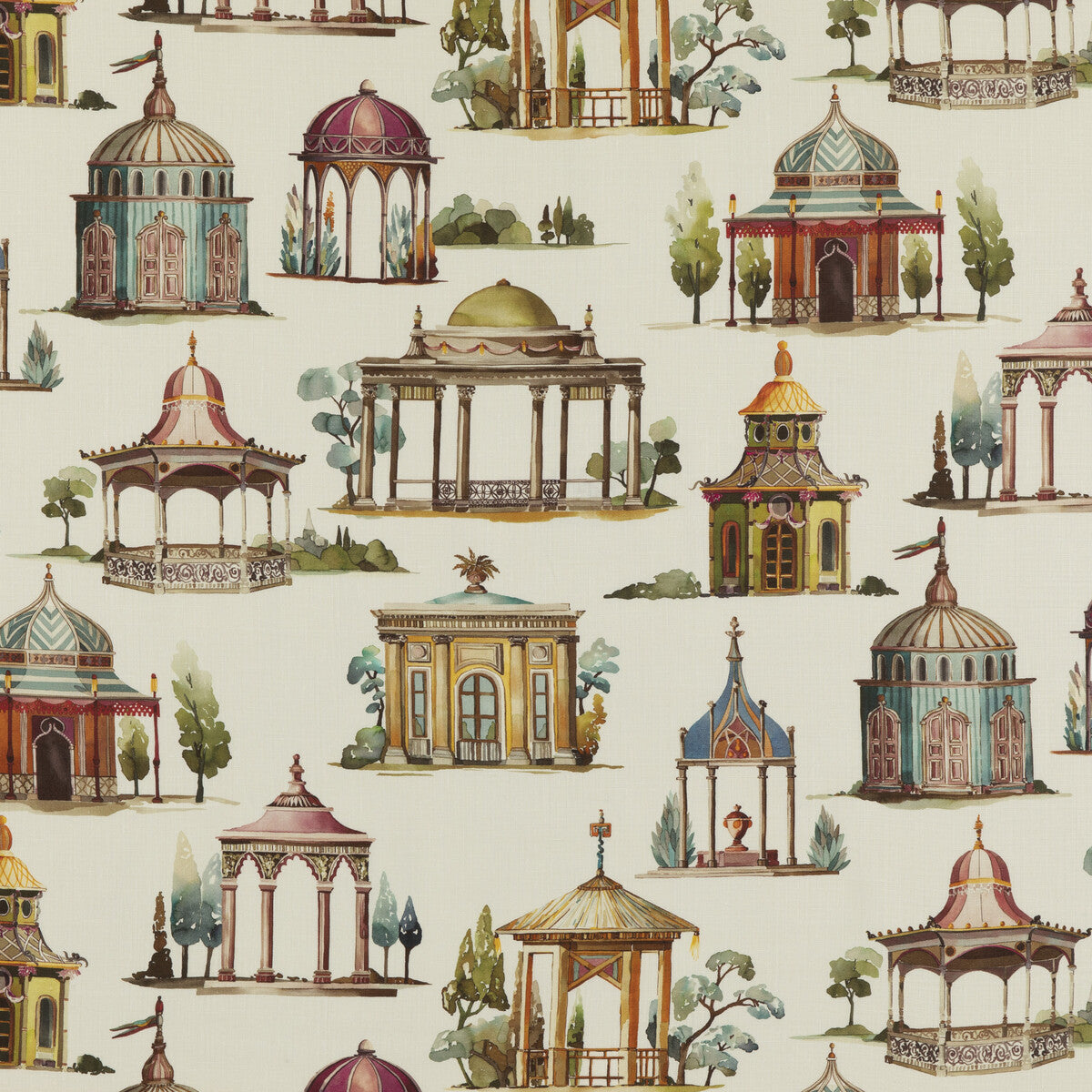 MULBERRY FD2008.H113.0 FOLLIES PLUM Fabric - Eade's Wallpaper