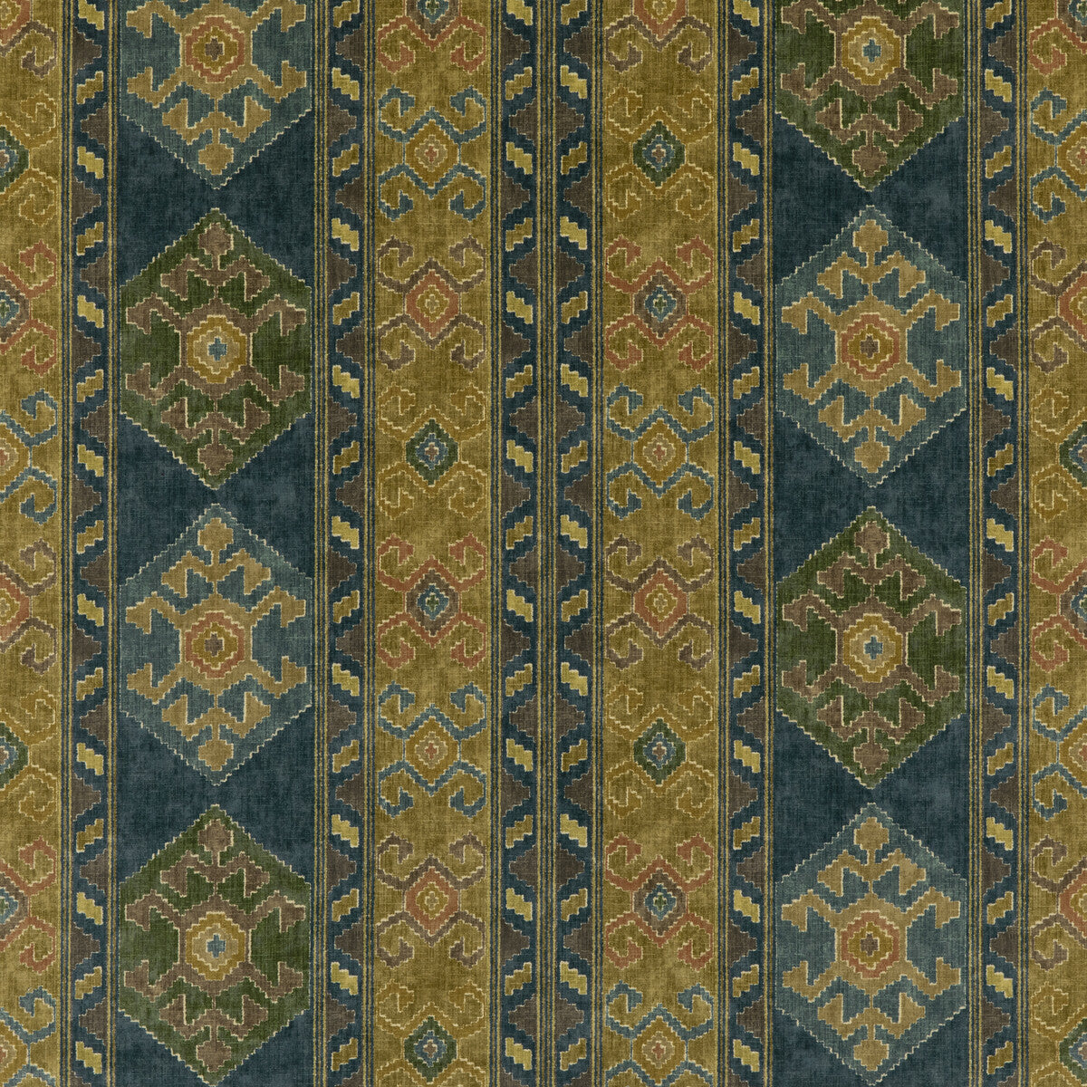 MULBERRY FD2009.G34.0 NOMAD VELVET DENIM Fabric - Eade's Wallpaper