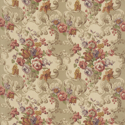 MULBERRY FD2011.V54.0 FLORAL ROCOCO RED/PLUM Fabric - Eade's Wallpaper