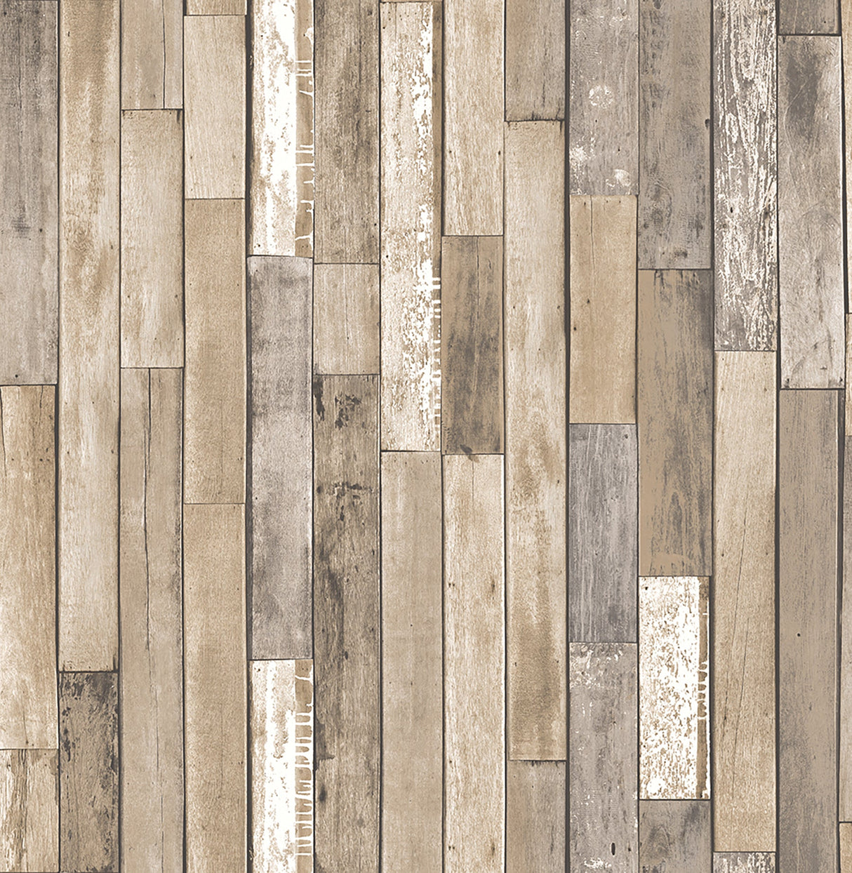 Brewster FD23274 Barn Board Brown Thin Plank Wallpaper