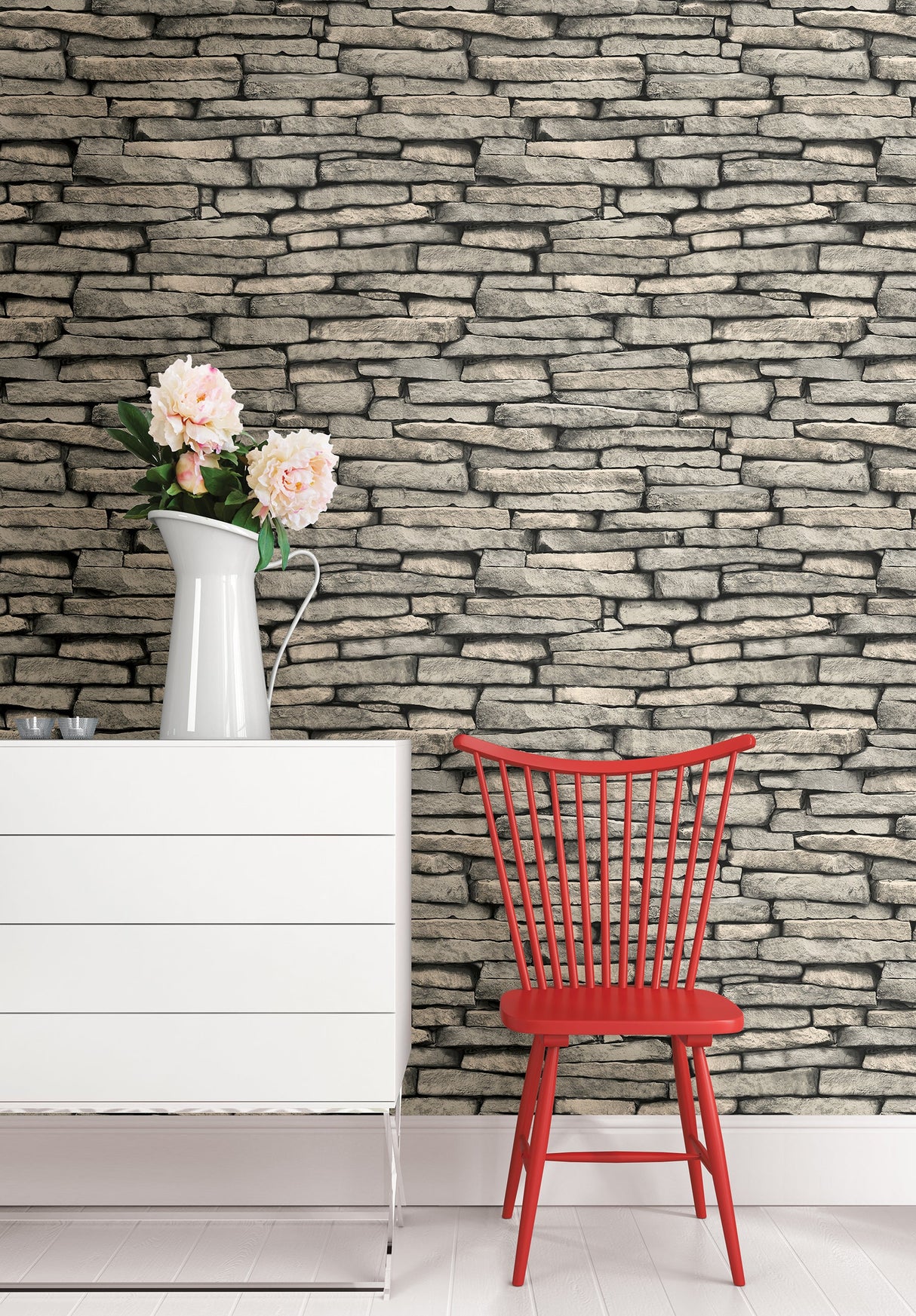 Brewster FD23275 Ledge Grey Slate Wall Wallpaper