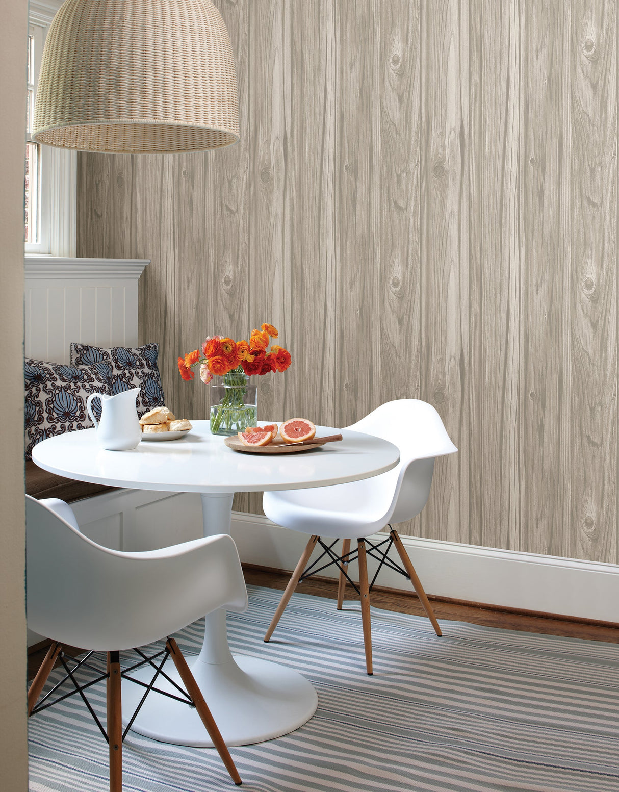 Brewster FD23280 Paneling Grey Wide Plank Wallpaper