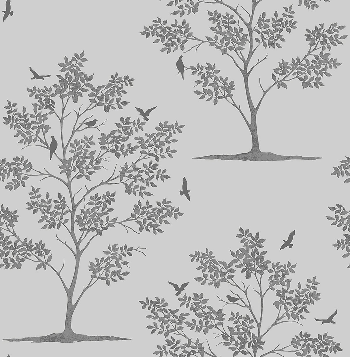 Brewster FD23283 Woodland Grey Trees & Birds Wallpaper