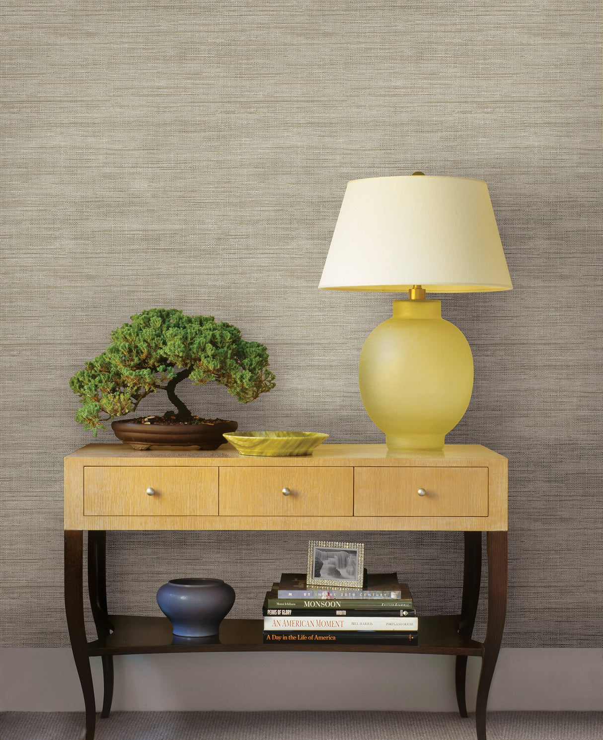 Brewster FD23284 Woven Beige Faux Grasscloth Wallpaper