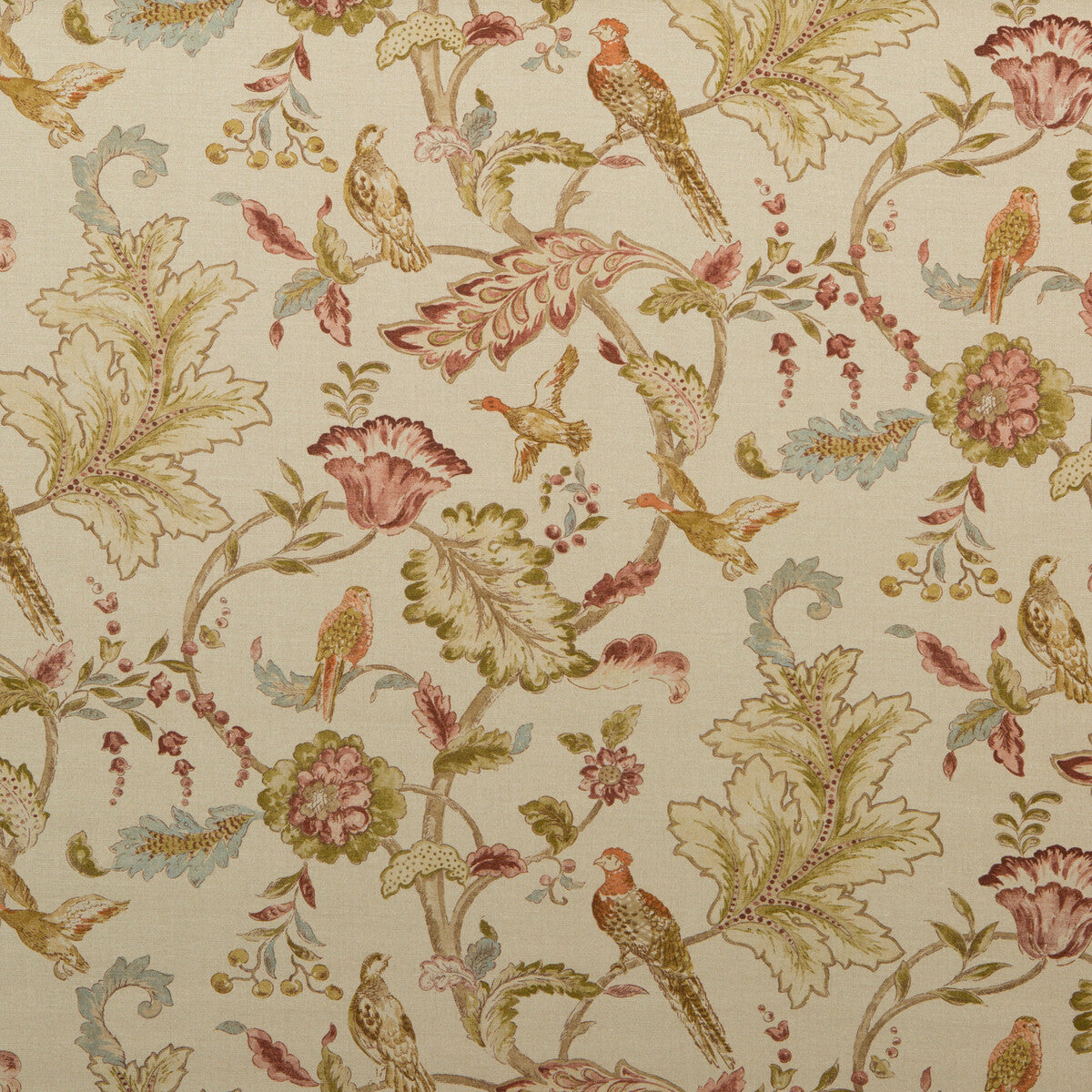 MULBERRY FD241.K101.0 EARLY BIRDS NATURAL Fabric - Eade's Wallpaper