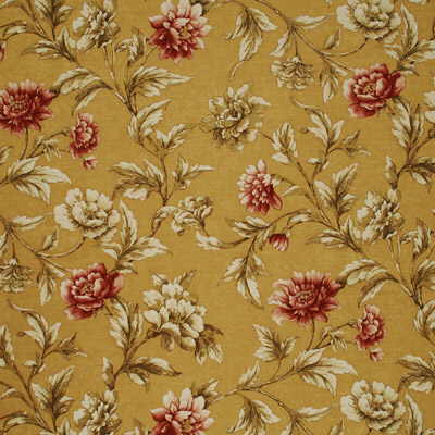 MULBERRY FD252.N106.0 GILDED PEONY SAND/RED Fabric - Eade's Wallpaper