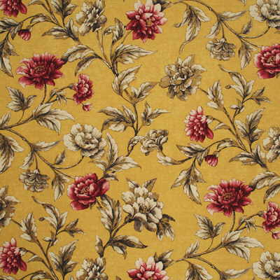 MULBERRY FD252.T67.0 GILDED PEONY SOFT YELLOW/PINK Fabric - Eade's Wallpaper