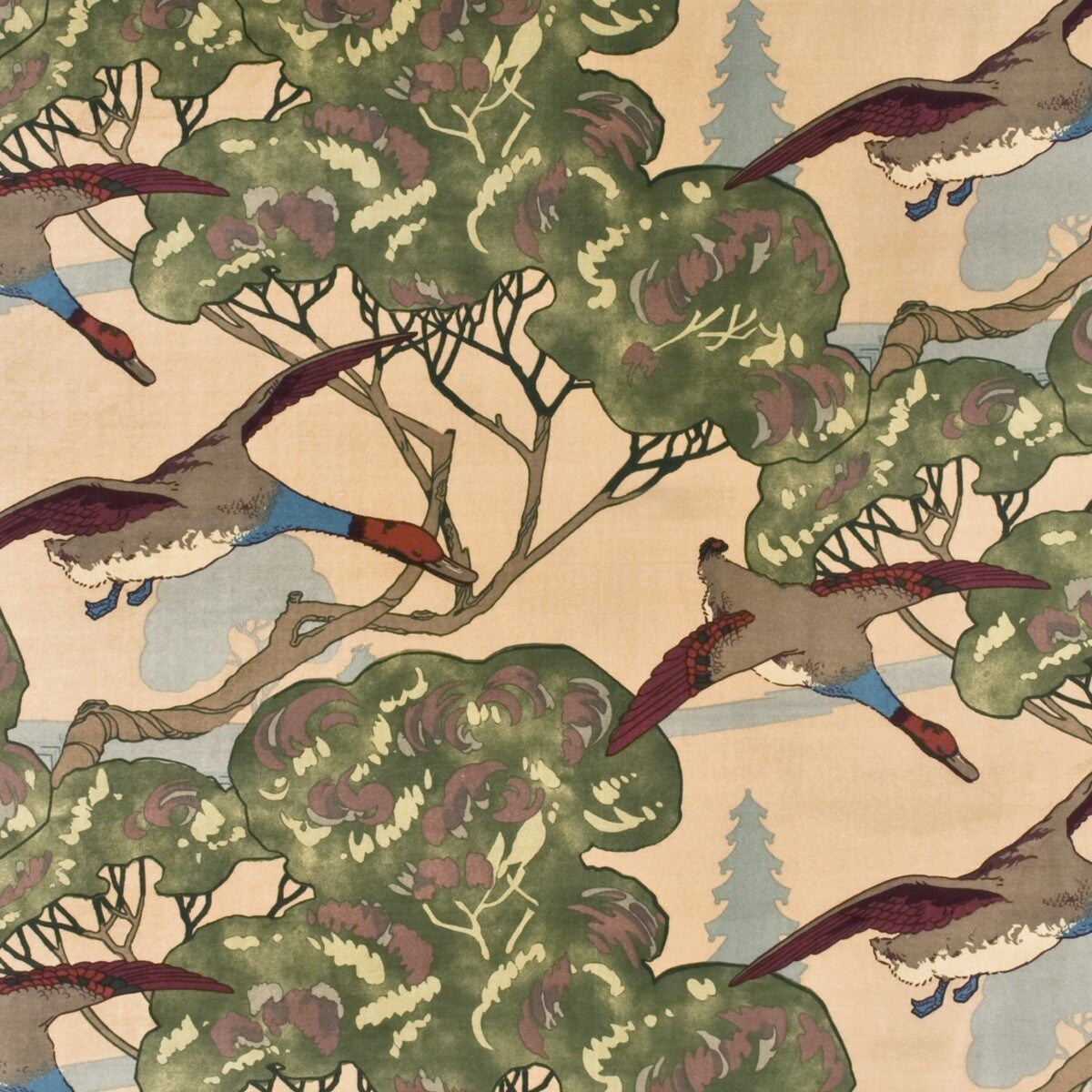 MULBERRY FD258.L102.0 FLYING DUCKS VELVET CAMEL Fabric - Eade's Wallpaper