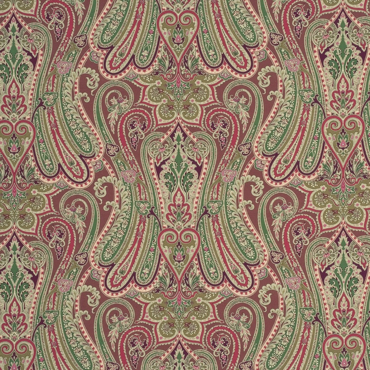 MULBERRY FD260.H35.0 HEIRLOOM PAISLEY DAMSON Fabric - Eade's Wallpaper