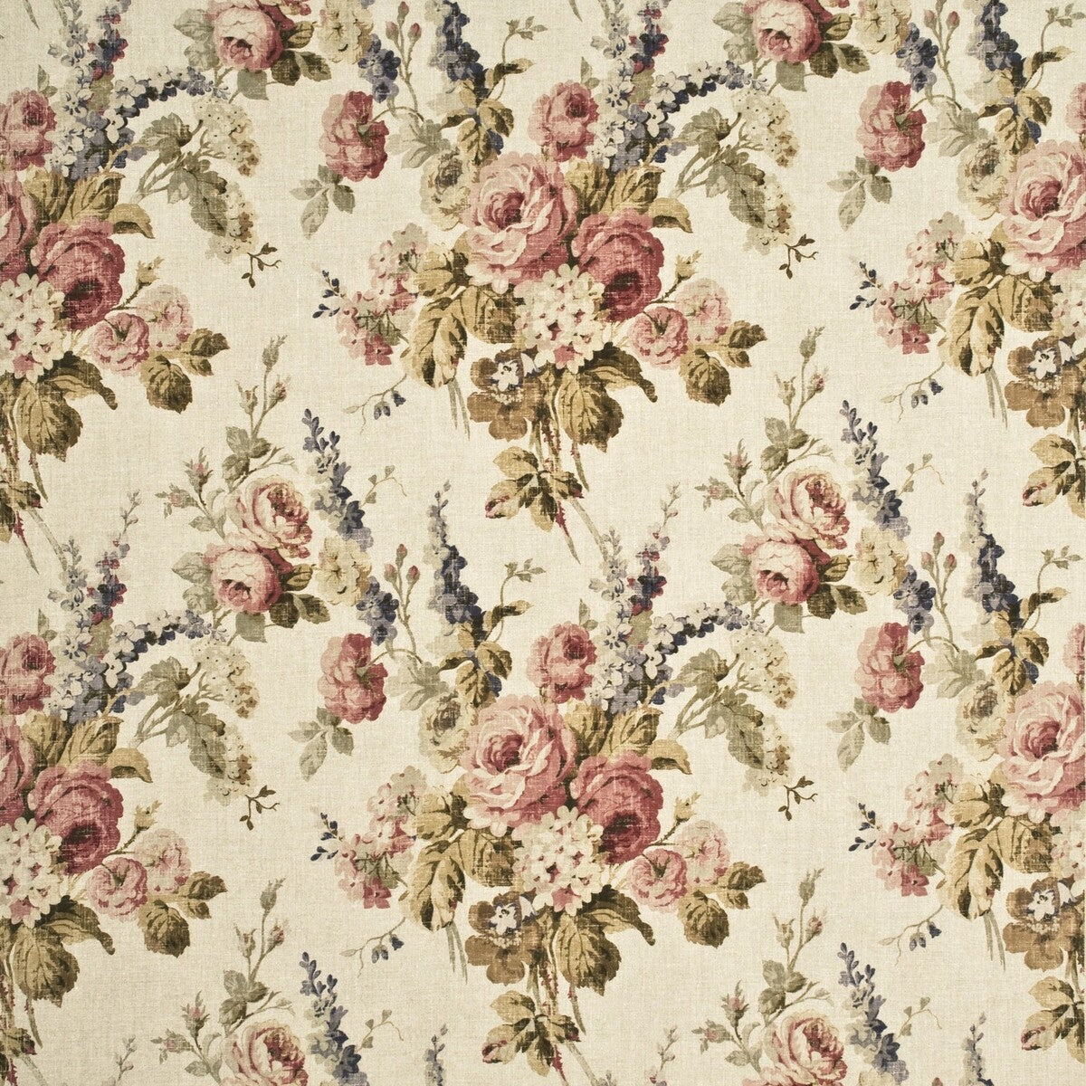 MULBERRY FD264.J143.0 VINTAGE FLORAL ANTIQUE/ROSE Fabric - Eade's Wallpaper