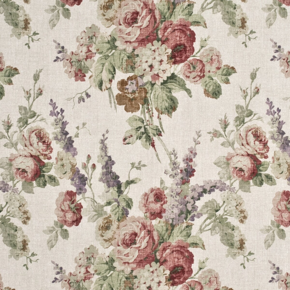 MULBERRY FD264.W46.0 VINTAGE FLORAL ROSE/GREEN Fabric - Eade's Wallpaper