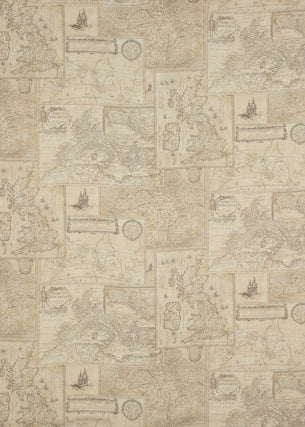 MULBERRY FD284.N102.0 BOHEMIAN TRAVELS LINEN SAND Fabric - Eade's Wallpaper