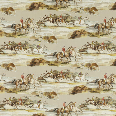 MULBERRY FD294.A46.0 MORNING GALLOP LINEN GREY/SAND Fabric - Eade's Wallpaper