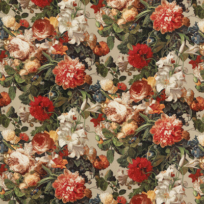 MULBERRY FD301.T30.0 FLORAL POMPADOUR SPICE Fabric - Eade's Wallpaper