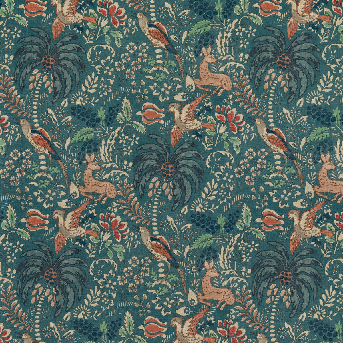 MULBERRY FD308.R122.0 FANTASIA TEAL Fabric - Eade's Wallpaper