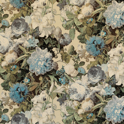 MULBERRY FD315.S108.0 FLORAL POMPADOUR VELVET SAGE Fabric - Eade's Wallpaper