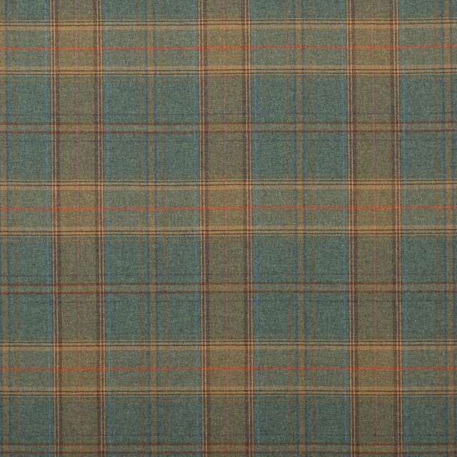 MULBERRY FD344.R11.0 SHETLAND PLAID TEAL Fabric - Eade's Wallpaper