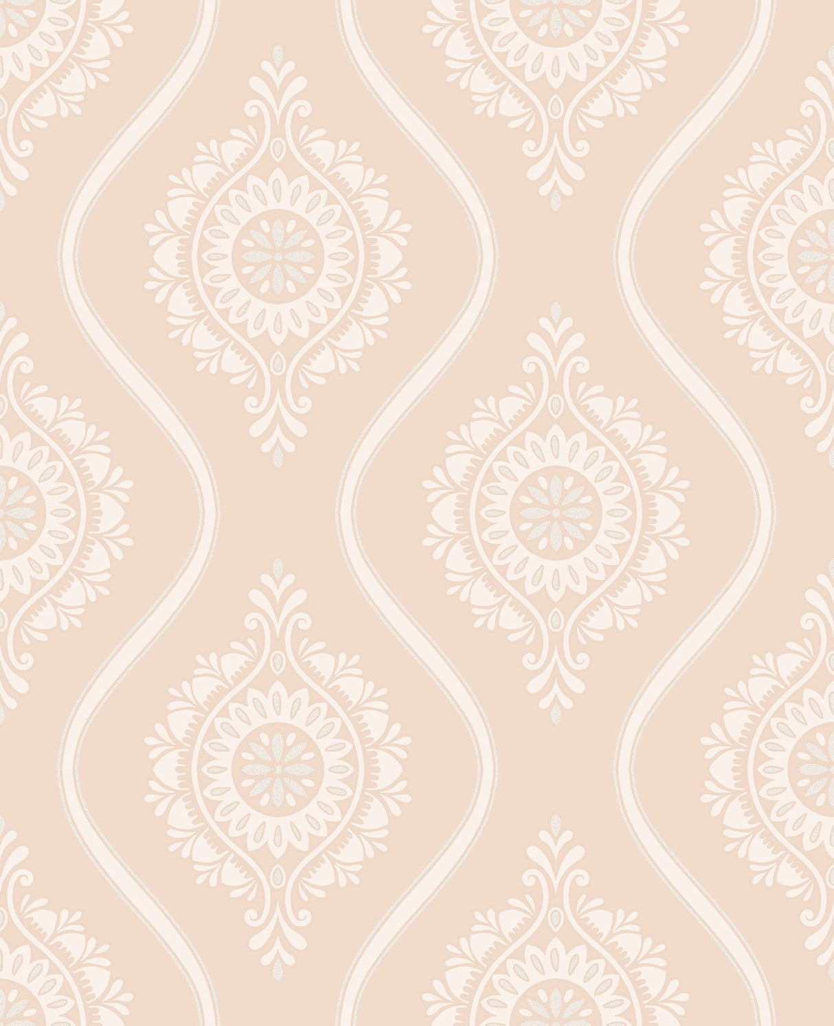 Fine Decor FD40691S Beaumont Coral Ogee Wallpaper