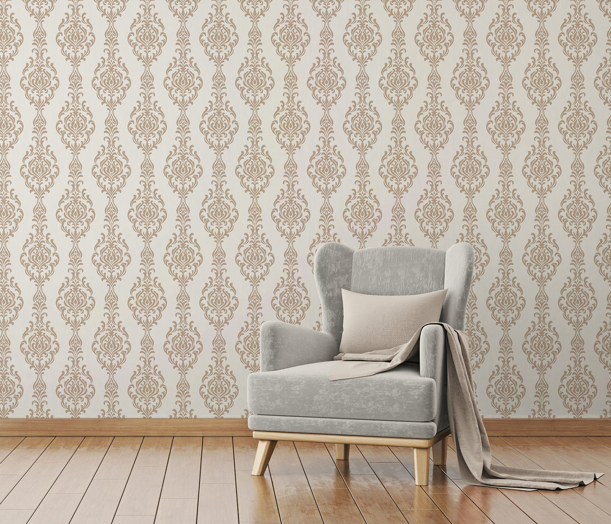 Fine Decor FD41573 Takara Beige Damask Wallpaper