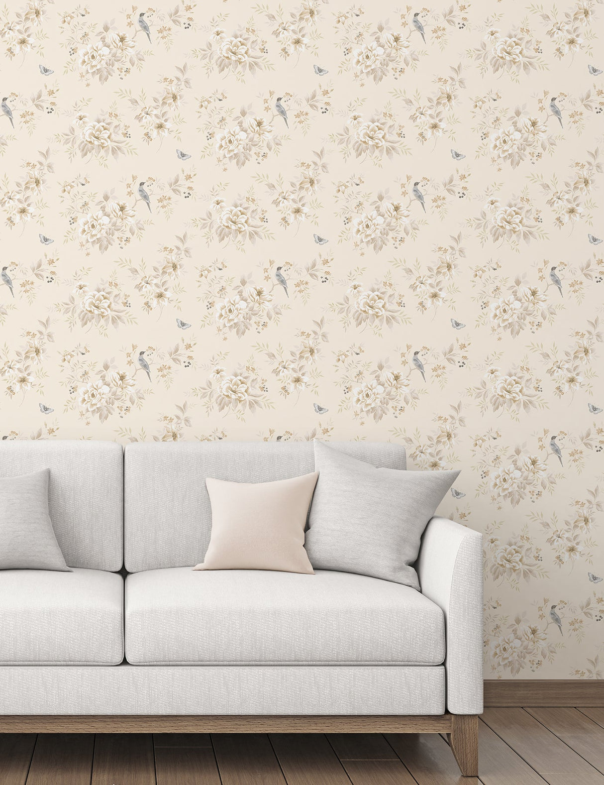 Fine Decor FD41576 Liora Cream Floral Wallpaper