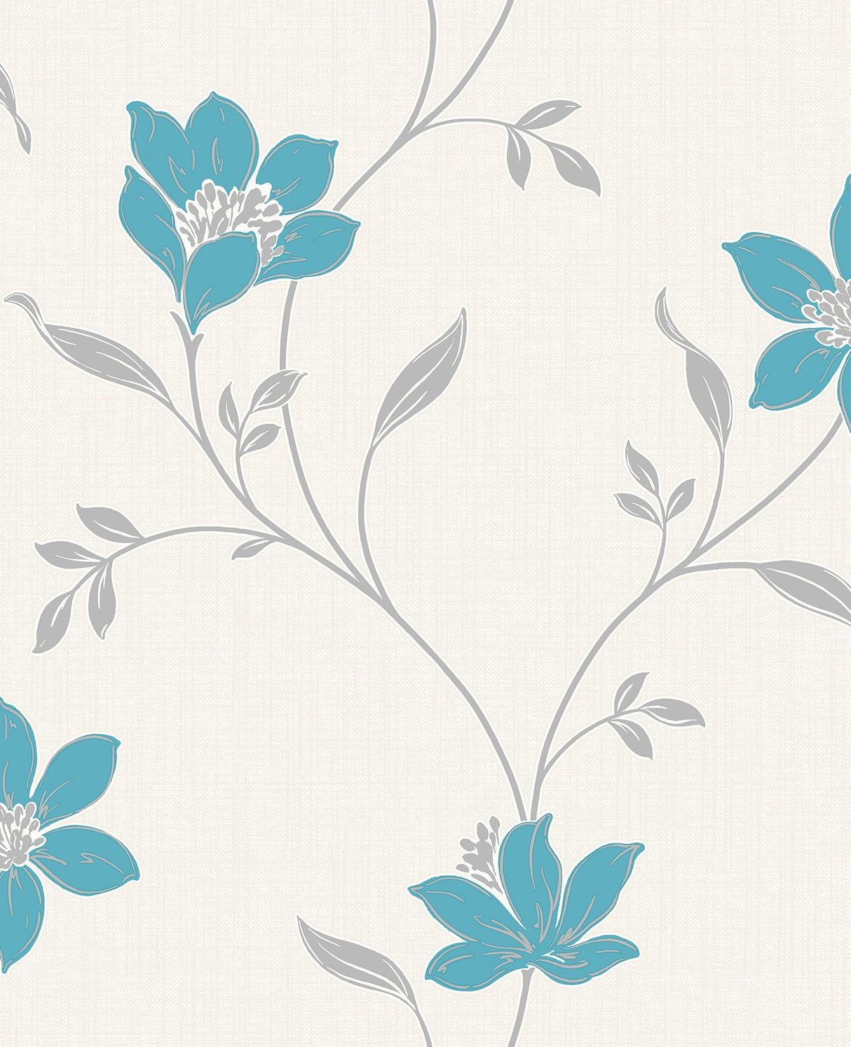 Fine Decor FD41942 Isobelle Teal Floral Wallpaper