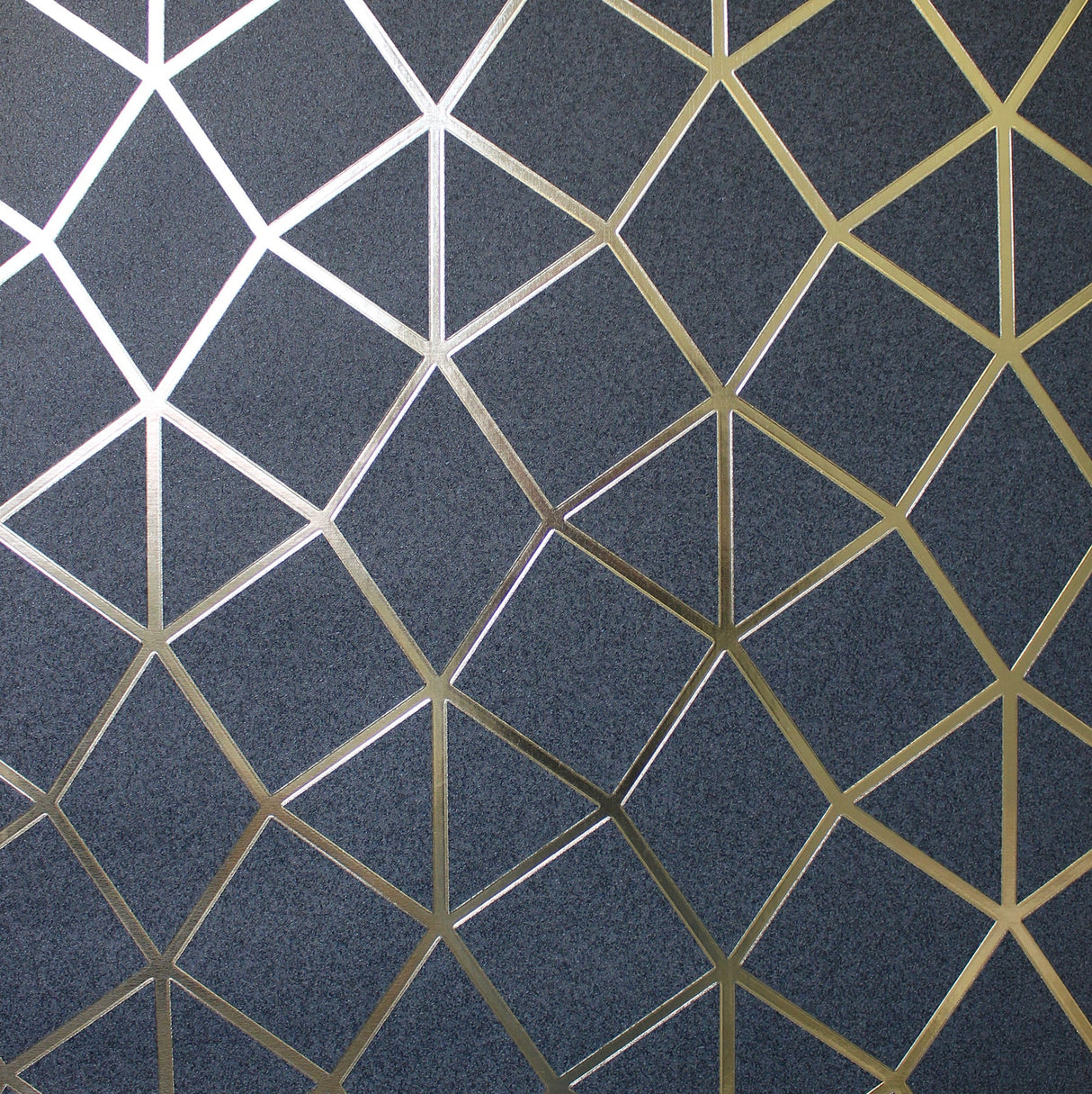 Fine Decor FD42560 Stella Dark Blue Geo Trellis Wallpaper