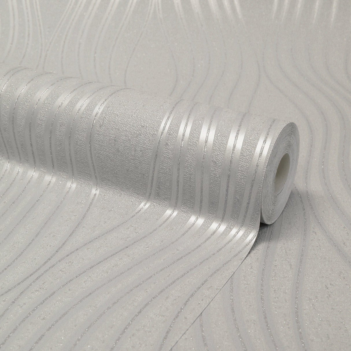 Fine Decor FD42567 Valor Silver Wave Wallpaper