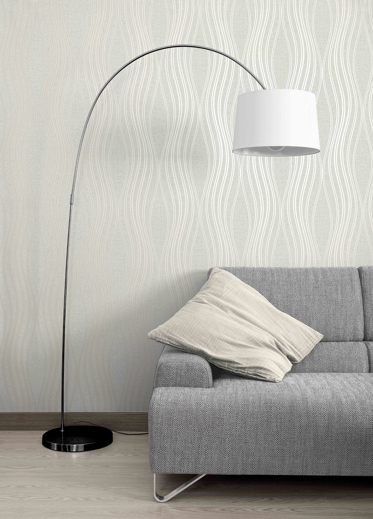 Fine Decor FD42567 Valor Silver Wave Wallpaper