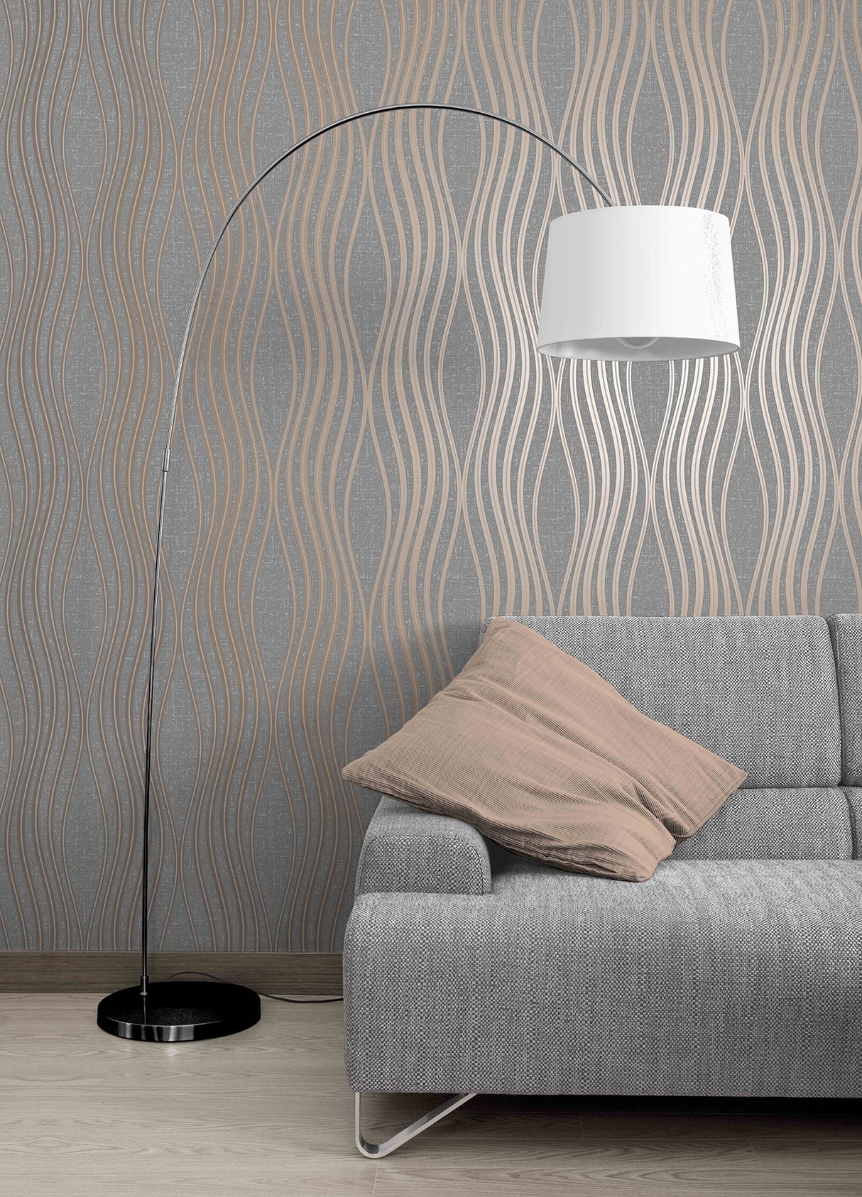 Fine Decor FD42568 Valor Copper Wave Wallpaper