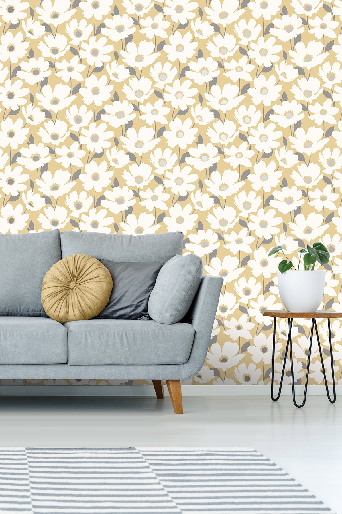 Fine Decor FD42571 Mia Mustard Floral Wallpaper