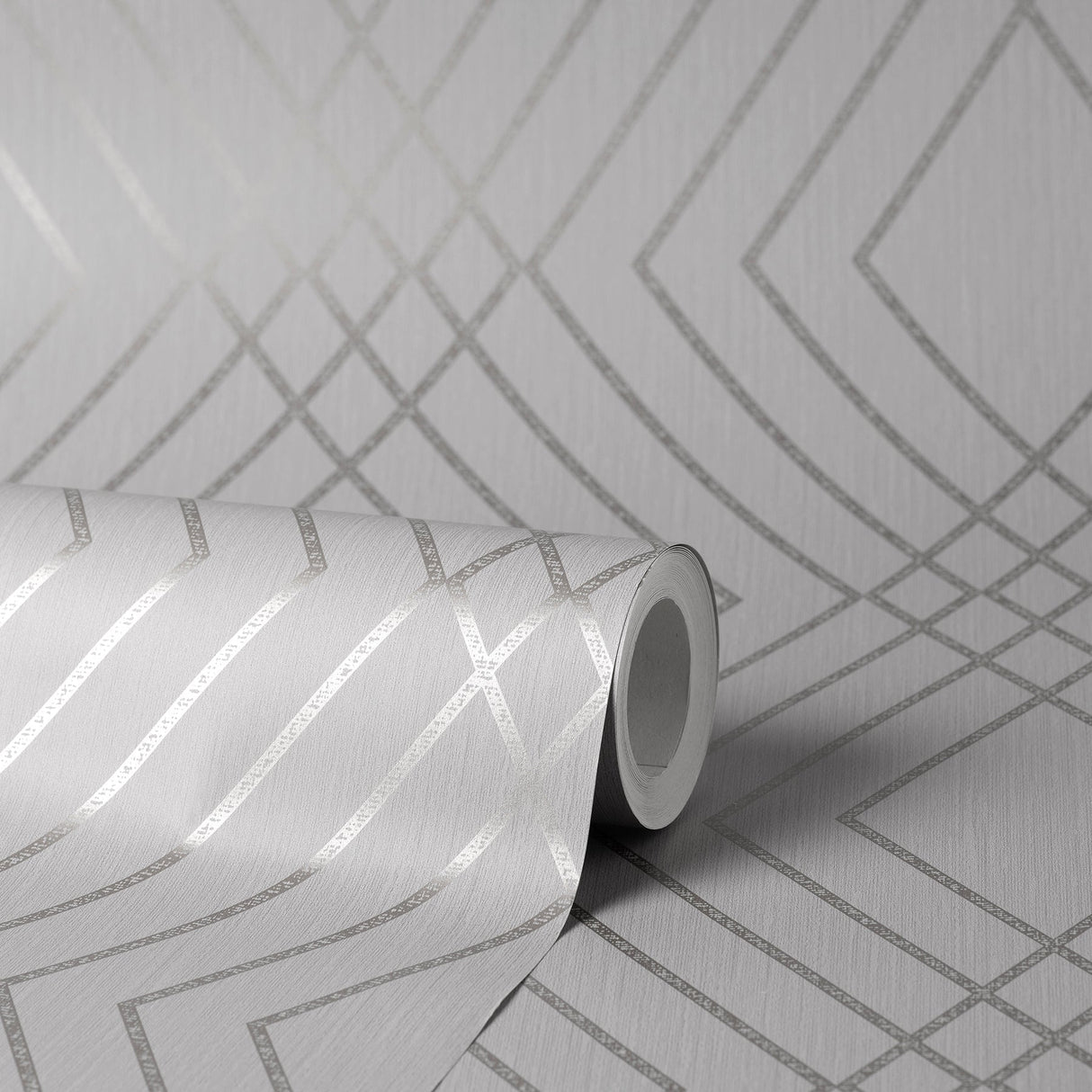 Fine Decor FD42603 Shard Silver Trellis Wallpaper