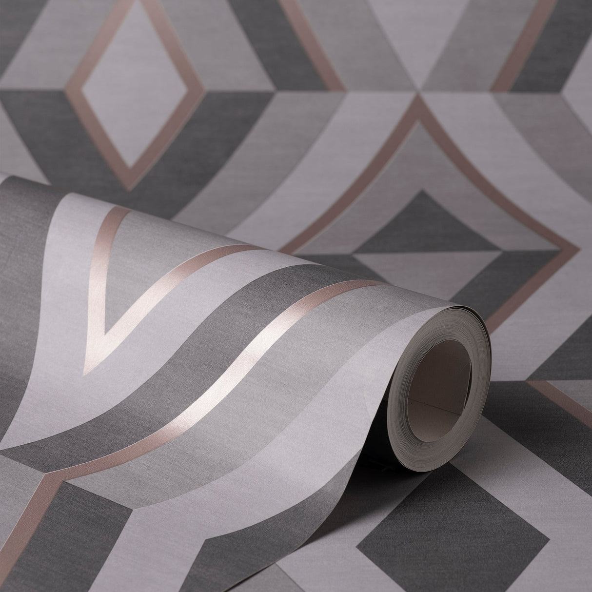 Fine Decor FD42607 Shard Charcoal Geometric Wallpaper