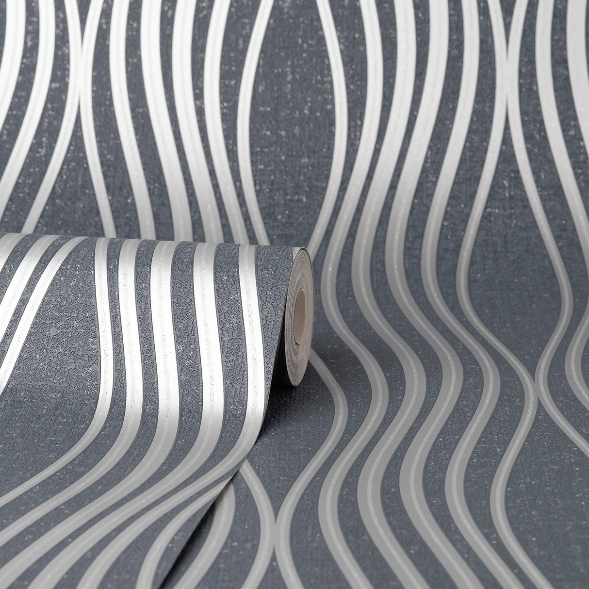 Fine Decor FD42686 Valor Navy Wave Wallpaper