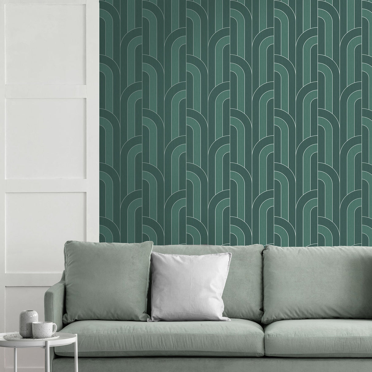 Fine Decor FD42842 Ezra Teal Arch Wallpaper
