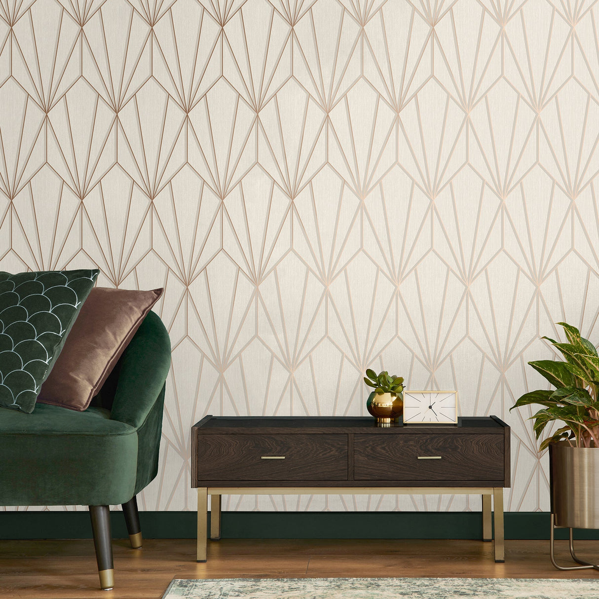 Fine Decor FD42846 Silas Neutral Geo Wallpaper