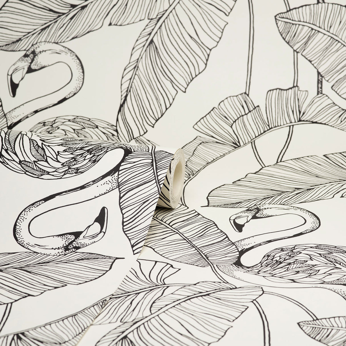 Fine Decor FD42944 Mulholland White Flamingo Wallpaper