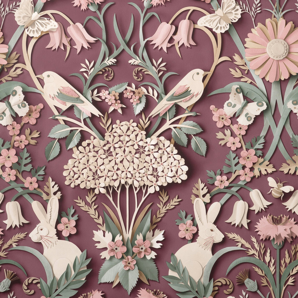 Fine Decor FD42949 Fae Plum Woodland Wallpaper