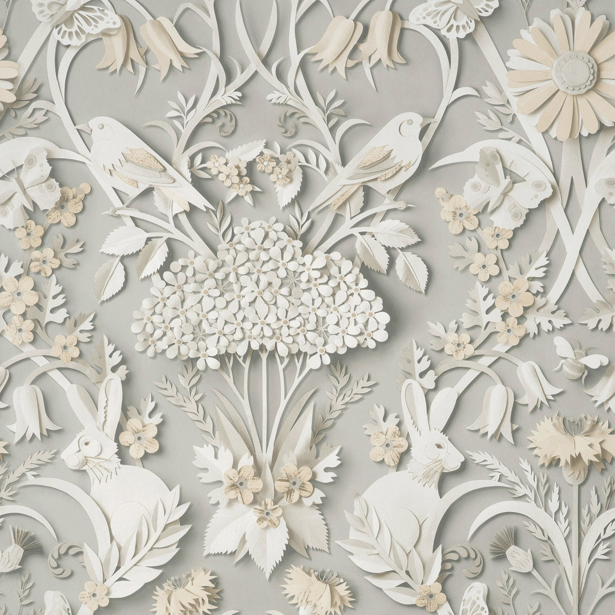 Fine Decor FD42952 Fae Light Grey Woodland Wallpaper