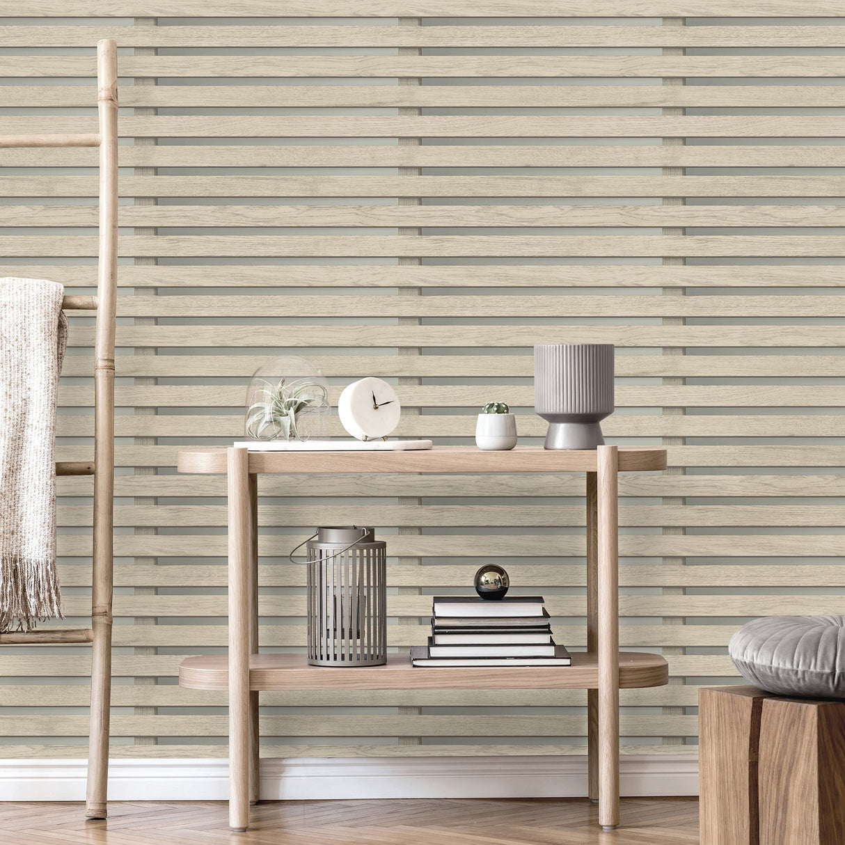 Fine Decor FD42997 Marlow Grey Wood Slats Wallpaper
