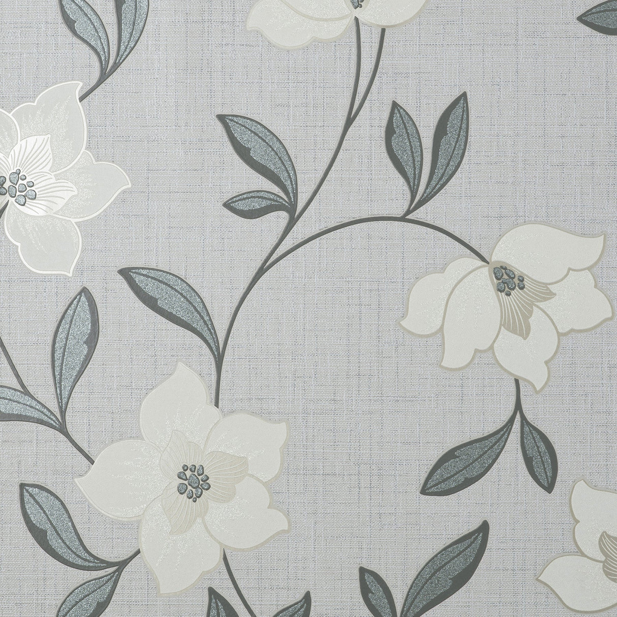Fine Decor FD43066 Larson White Floral Wallpaper