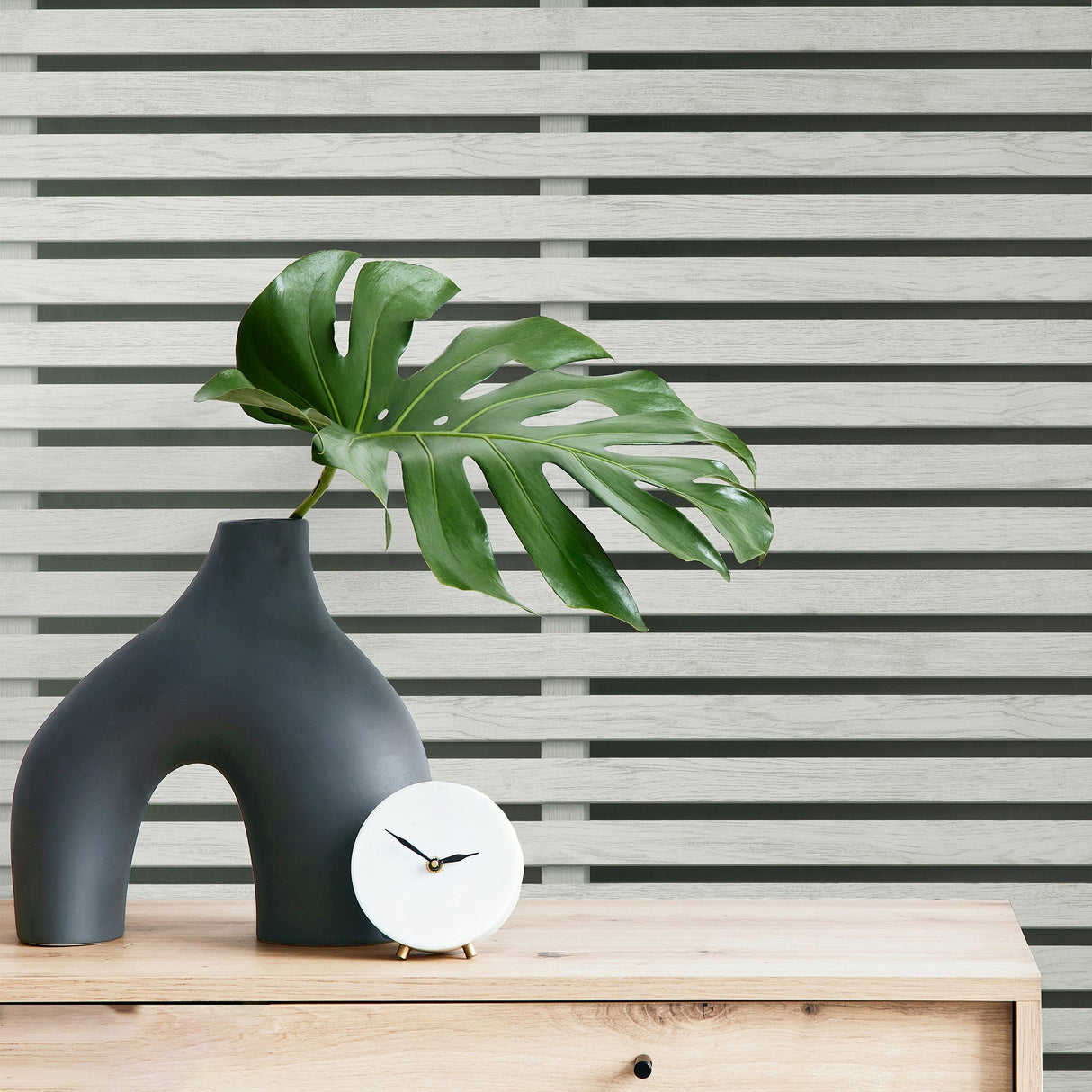 Fine Decor FD43219 Marlow Charcoal Wood Slats Wallpaper