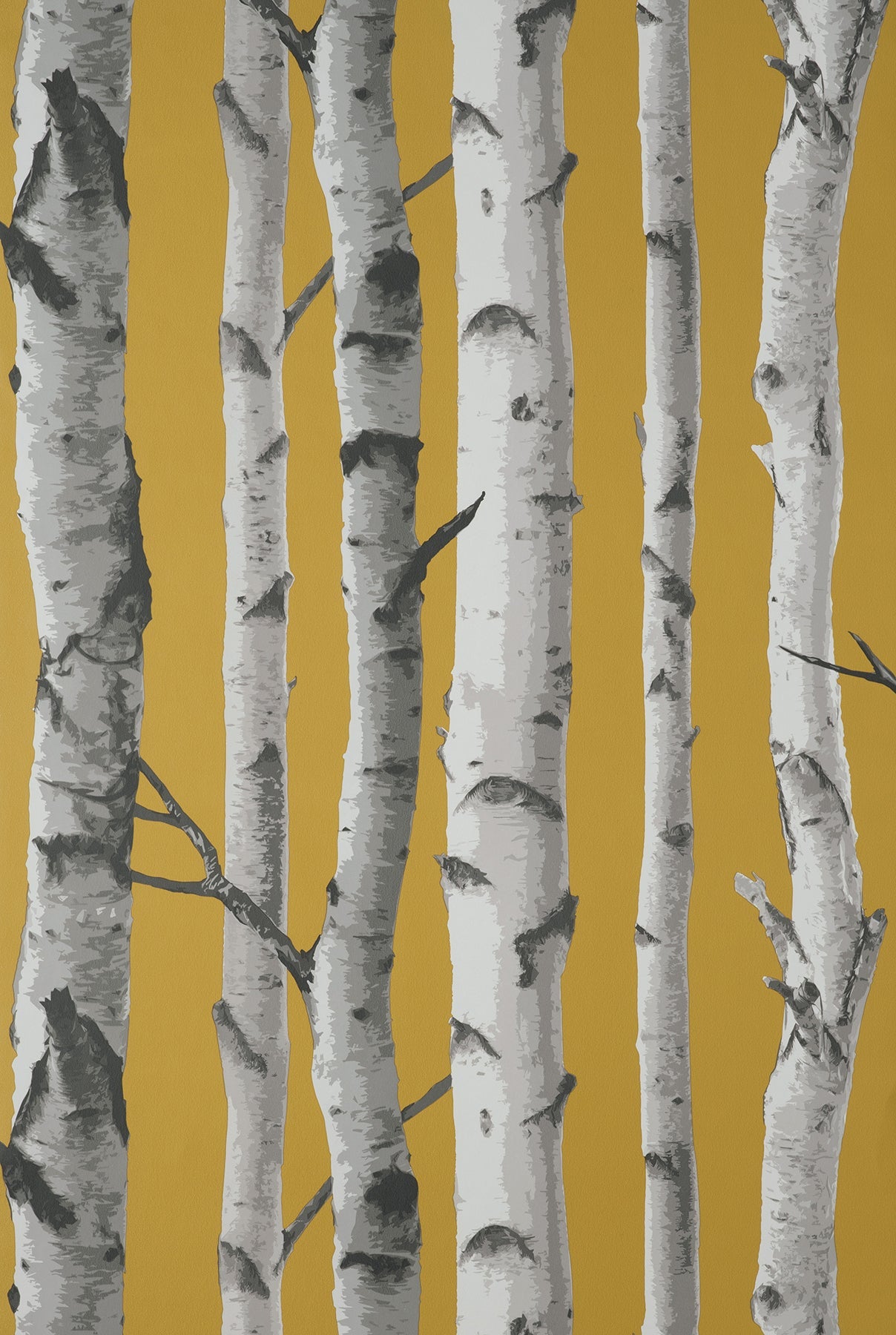Fine Decor FD43290 Chester Mustard Birch Trees Wallpaper