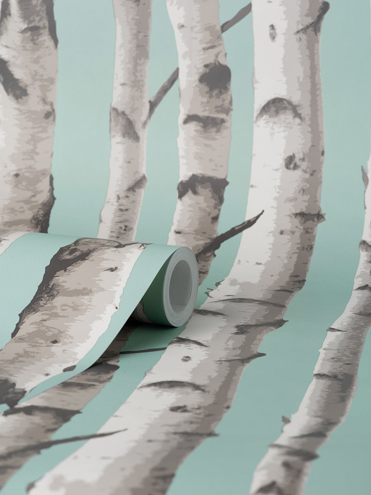 Fine Decor FD43293 Chester Aqua Birch Trees Wallpaper