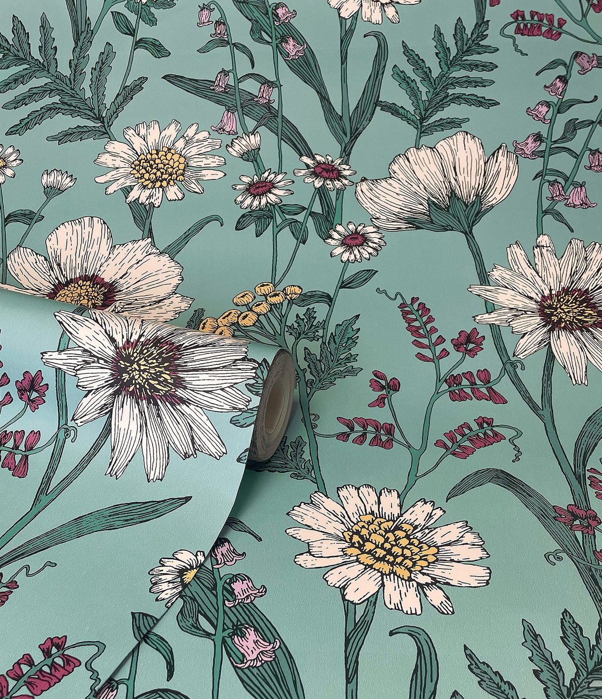 Fine Decor FD43338 Arden Blue Wild Meadow Wallpaper