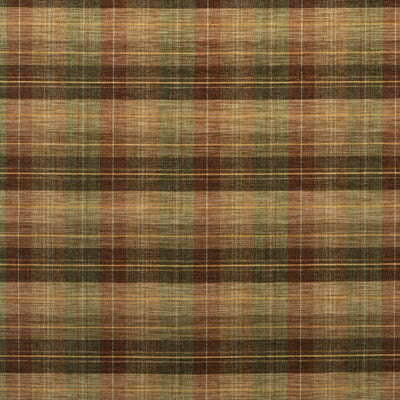 MULBERRY FD598.P13.0 CLAN CHENILLE BURNT ORANGE/GREEN/NUTMEG Fabric - Eade's Wallpaper